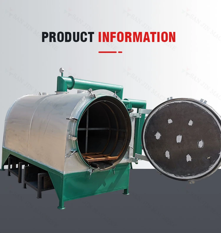 Good Price Charcoal Carbonization Furnace with Horizontal square Airflow Small Continuous Rotary air Flow Hoisting Type