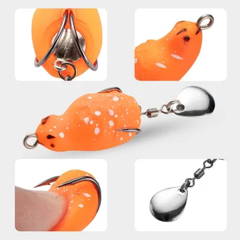 Cheery Wholesale Thai Frog Bait Mini 3cm 4.7g High Bionic Soft Bait Frog Fishing Lure Double Hook Floating Lures Fishing Lure – Soft Lure – view 4