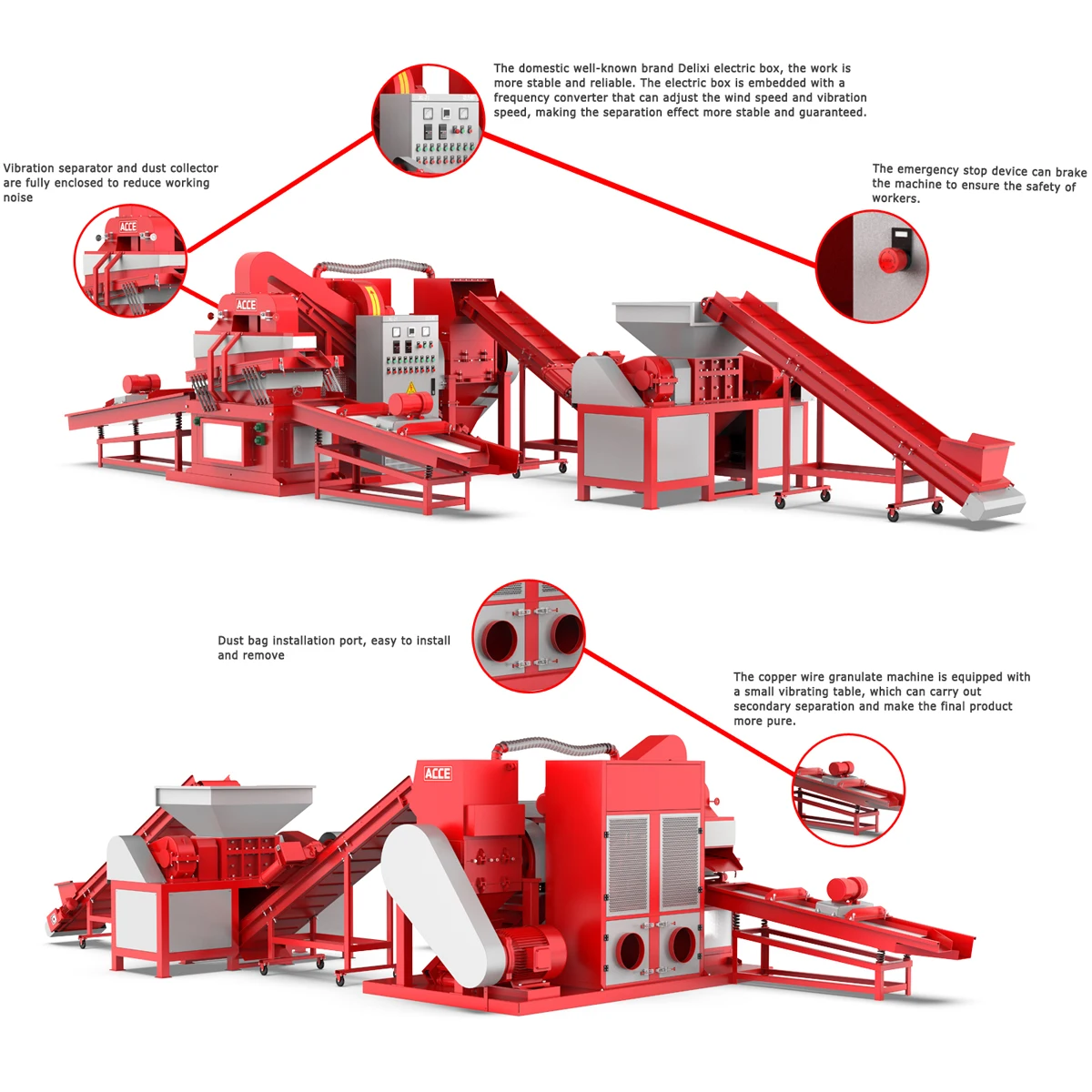 Most Popular In India Scrap Used Dry Type Copper Cable Shredder