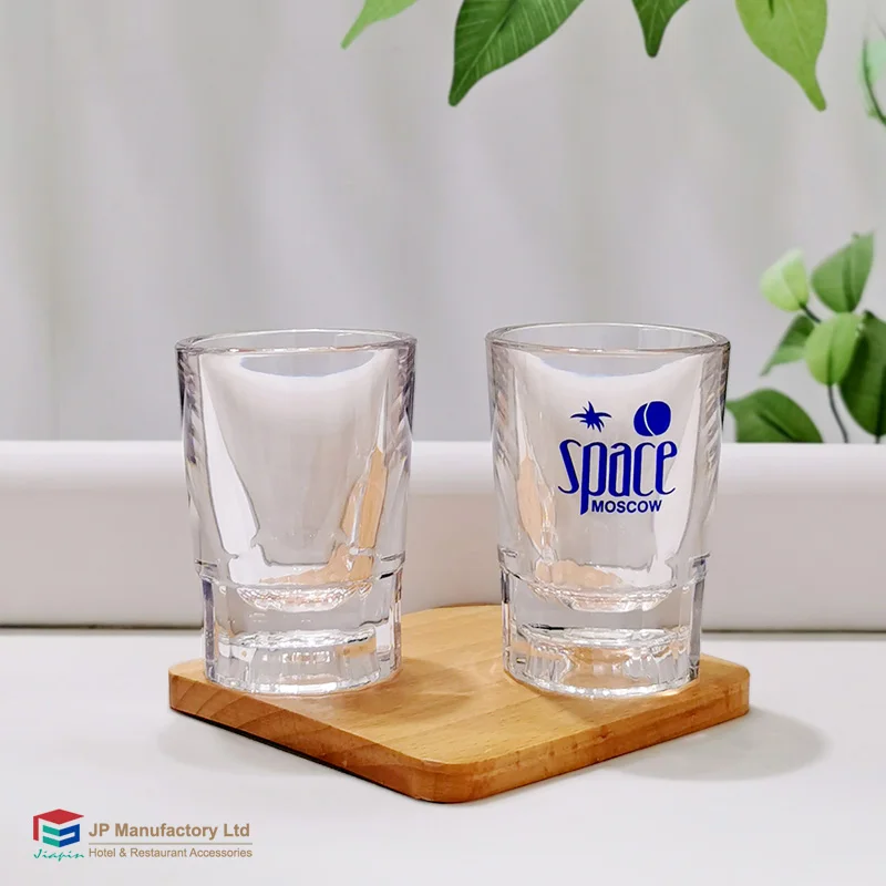 Thick Plastic Shot Glass Heavy Base Shooter Glass 2oz 50ml PC Tritan SAN Acrylic MS Vodka Glass