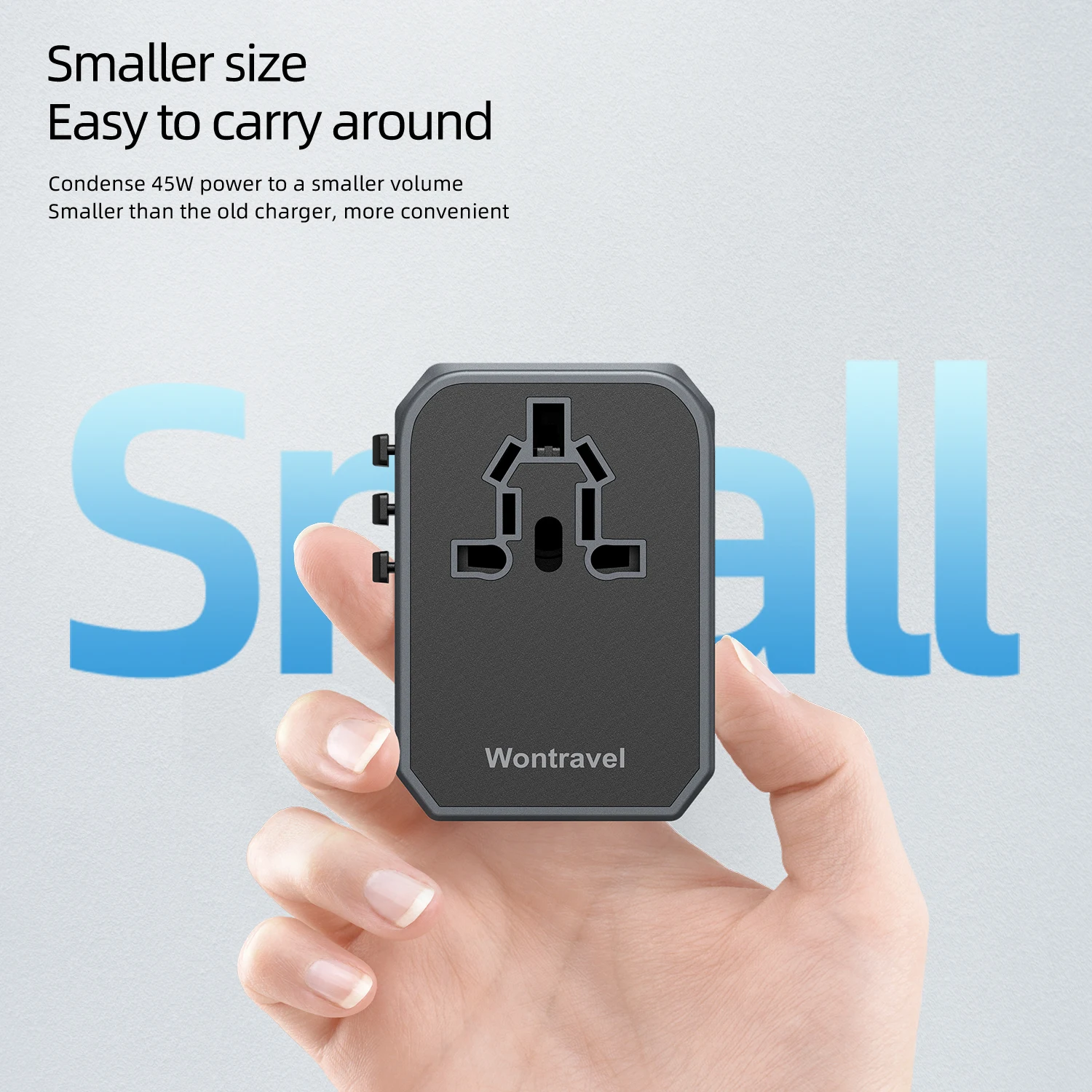 New Design Logo Printing Worldwide Universal Travel Adaptor Plug PD Charger USB Travel Adapter