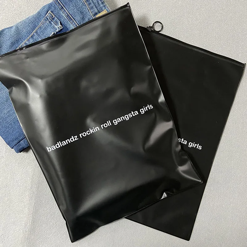 stationery zipper bag custom plastic frosted