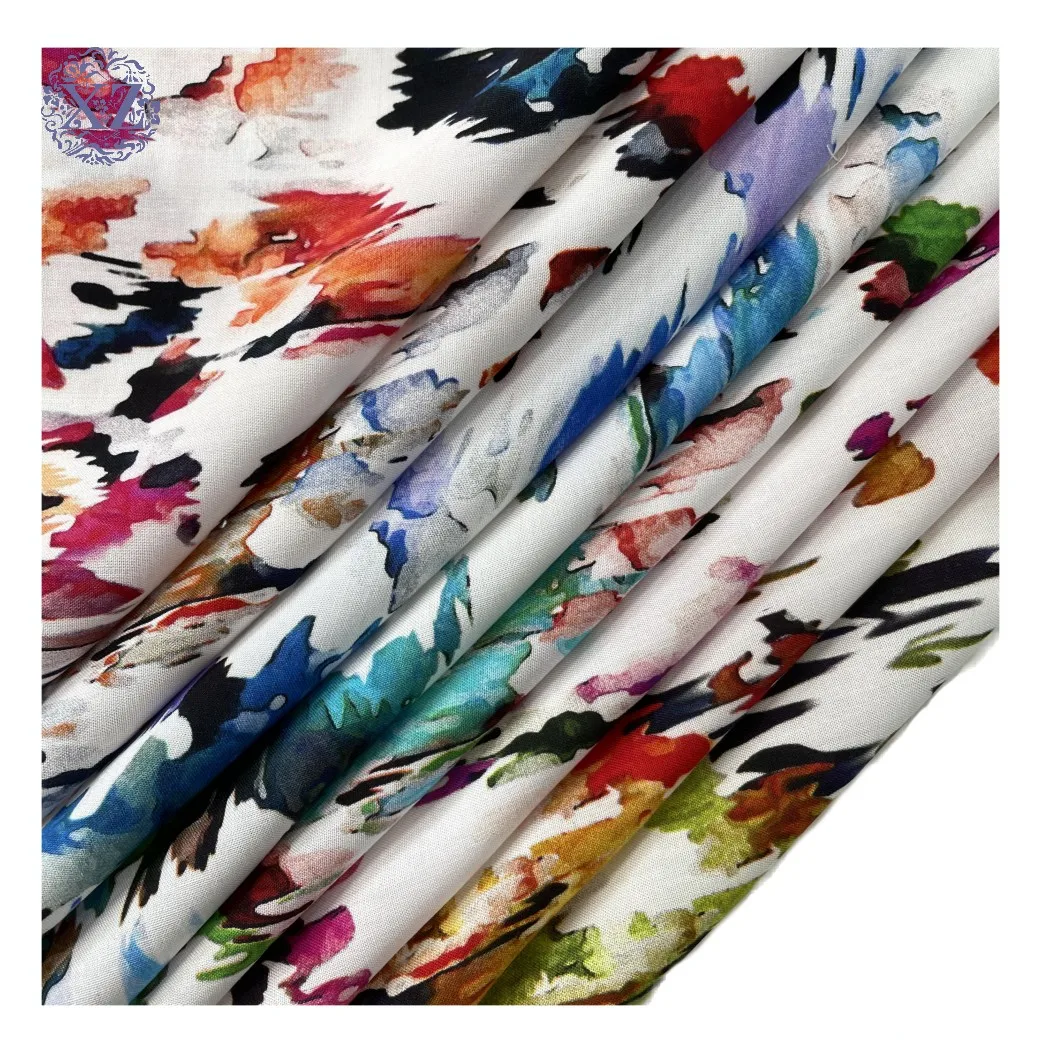 Заводская изготовленная на заказ новая дизайнерская вискозная ткань из вискозы с цифровой печатью для платья