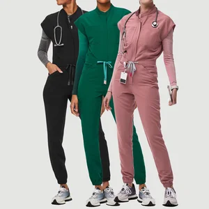 New Arrival Hospital Uniform Nursing Suit Jumpsuit Breathable Medical Nurse Women Clothes Salon Uniform One Piece Scrub Jumpsuit