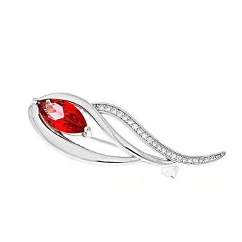 Wholesale Price Green CZ  925 Sterling Silver Brooch Pin For Women Fine Jewelry