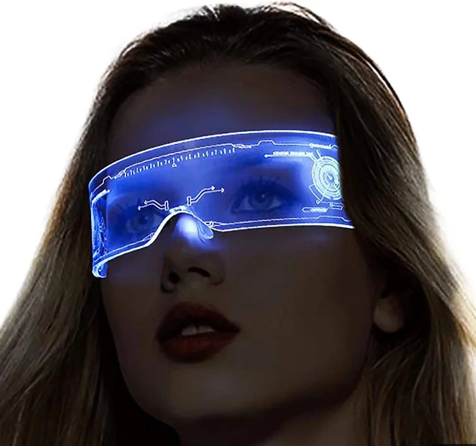 очки cyberpunk светящиеся led светодиодные фото 80