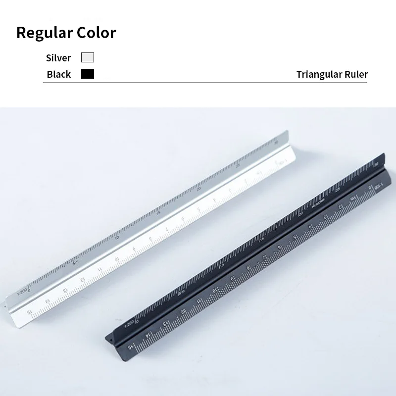 15cm Small Metal Triangular Scale Ruler Architecture Construction Laser 5 Scales Measuring Kit for Drafting Aluminium Ruler
