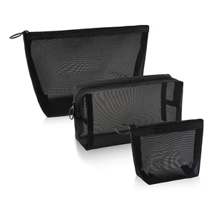 Custom Travel High Quality See Through Nylon Makeup Mesh Bag Cosmetic