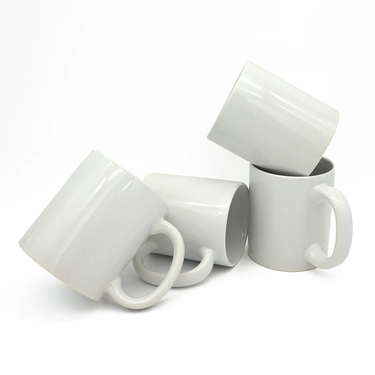 11 oz White Ceramic Sublimation Mugs White Coating Color-coated Cup Thermal  Transfer Ceramic Cup for Promotion