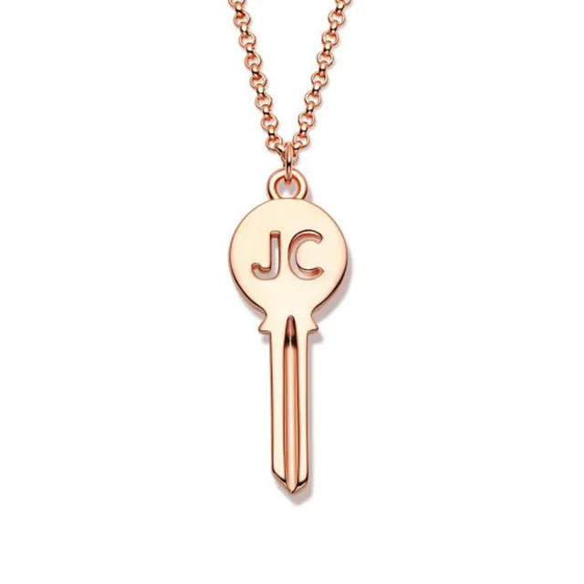 Source Gold plated tiny key necklace personalized women jewelry custom  engraved initial stainless steel key pendant necklace meaning on  m.