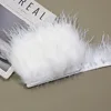 Garniture en duvet de vessie et plumes d'autruche, longueur des cheveux 8-15 cm
