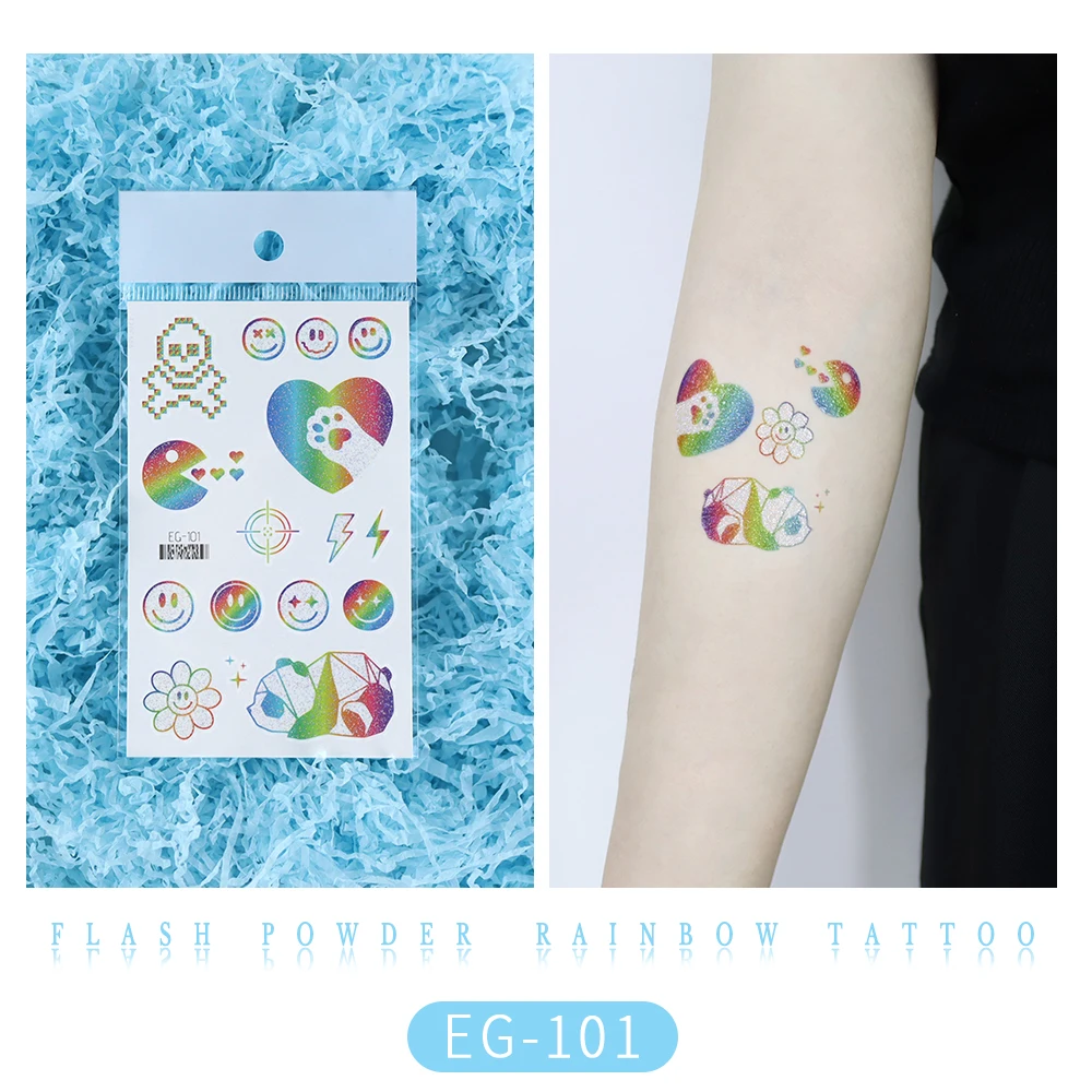 Colorful Rainbow Tattoo Stickers Lasts 3 6 Days Cute Heart - Temu