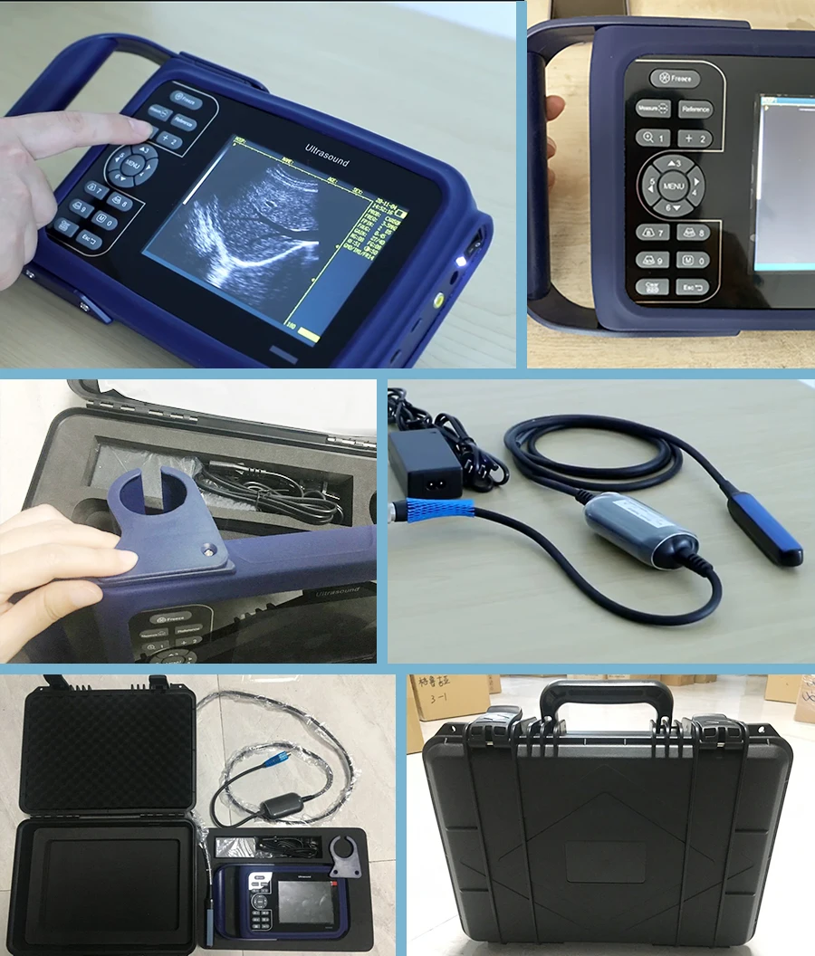 Tragbarer Veterinär-Ultraschallscanner – 3,5 MHz Sonde, 5,6 Zoll HD-Display – Für Schwein, Schaf, Ziege & Hund
