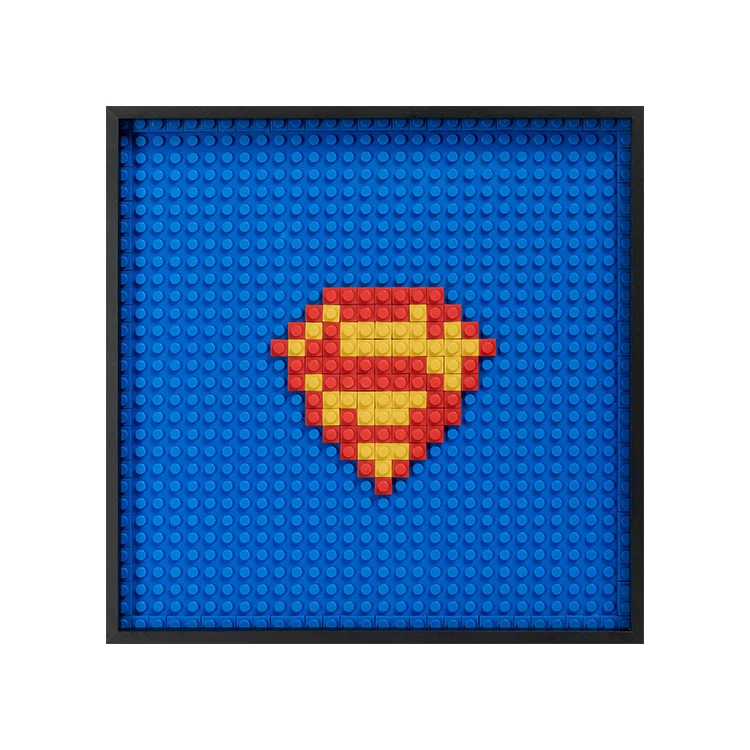 Creative Design Handmade Framed Legoes Build up Bat Man Iron Man Kids Wall Art Painting Custom Support Children Room Decor