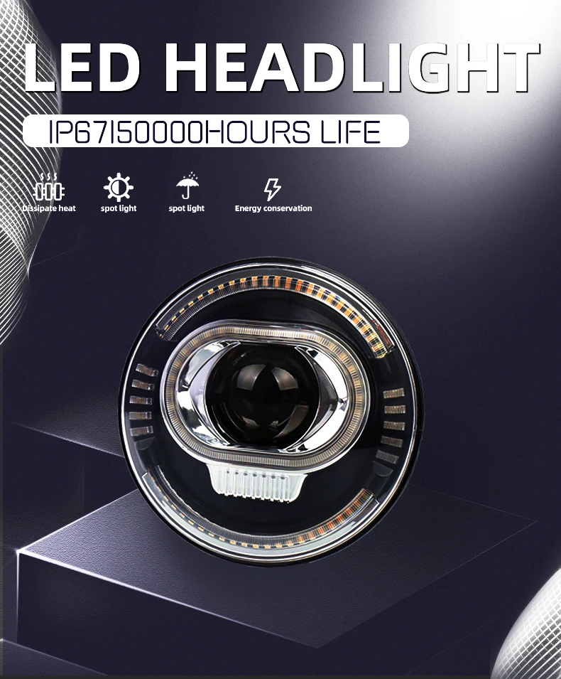 product tiypeor led headlights 7inch round universal rgb drl turn signal for motorcycle headlamp-2