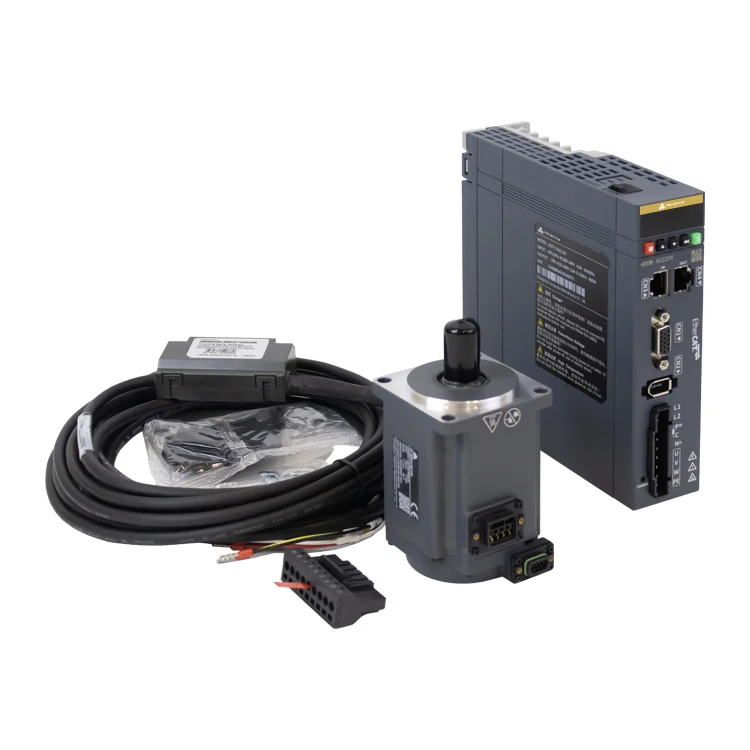 EtherCAT IP67 17-bit Ac Servo Drive Single-phase Servo Motor Kit 400W 220VAC 3000RPM 1.27N.m Ac Servo Motor with Drive