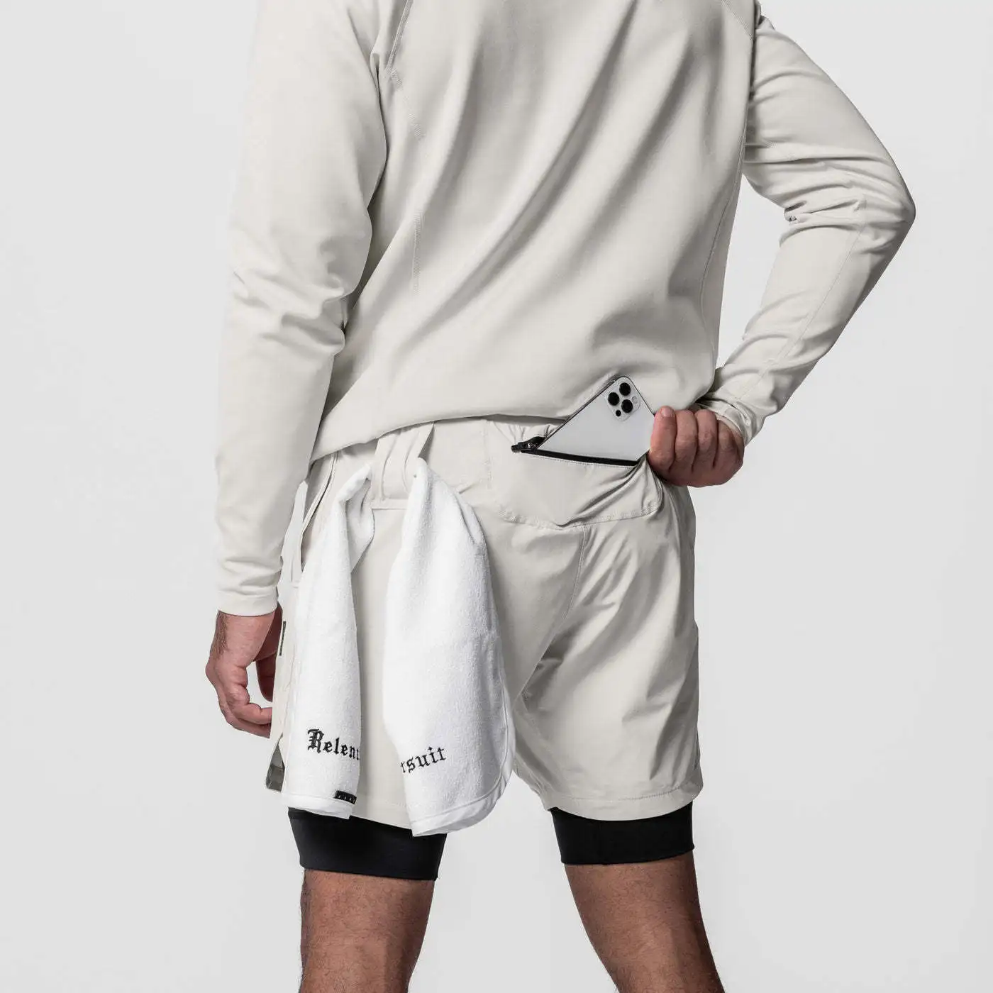 2-in-1-Lauf-Workout-Shorts für Herren in Übergröße, Fitnessstudio-Laufsport-Shorts mit Handtuchschlaufe, Fiess-Shorts mit Handytasche574_voghion.com