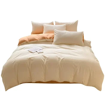 100% Cotton Waffle Cotton Duvet Cover with Pillow case and Blankets