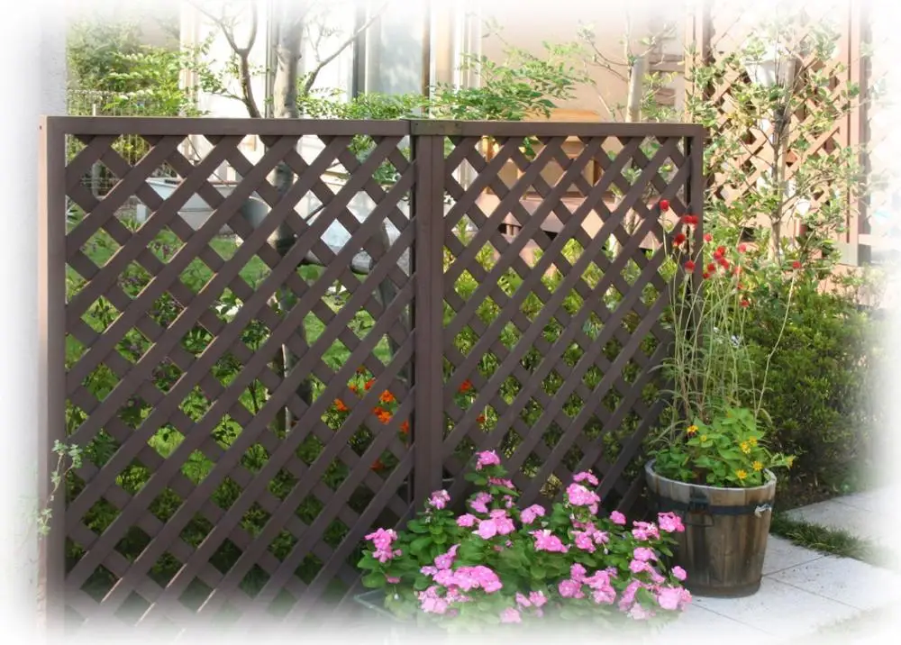 Easy DIY Installation Durable PVC  Fencing Custom Size Fence Trellis Lattice Plastic Building Material for Garden ,park