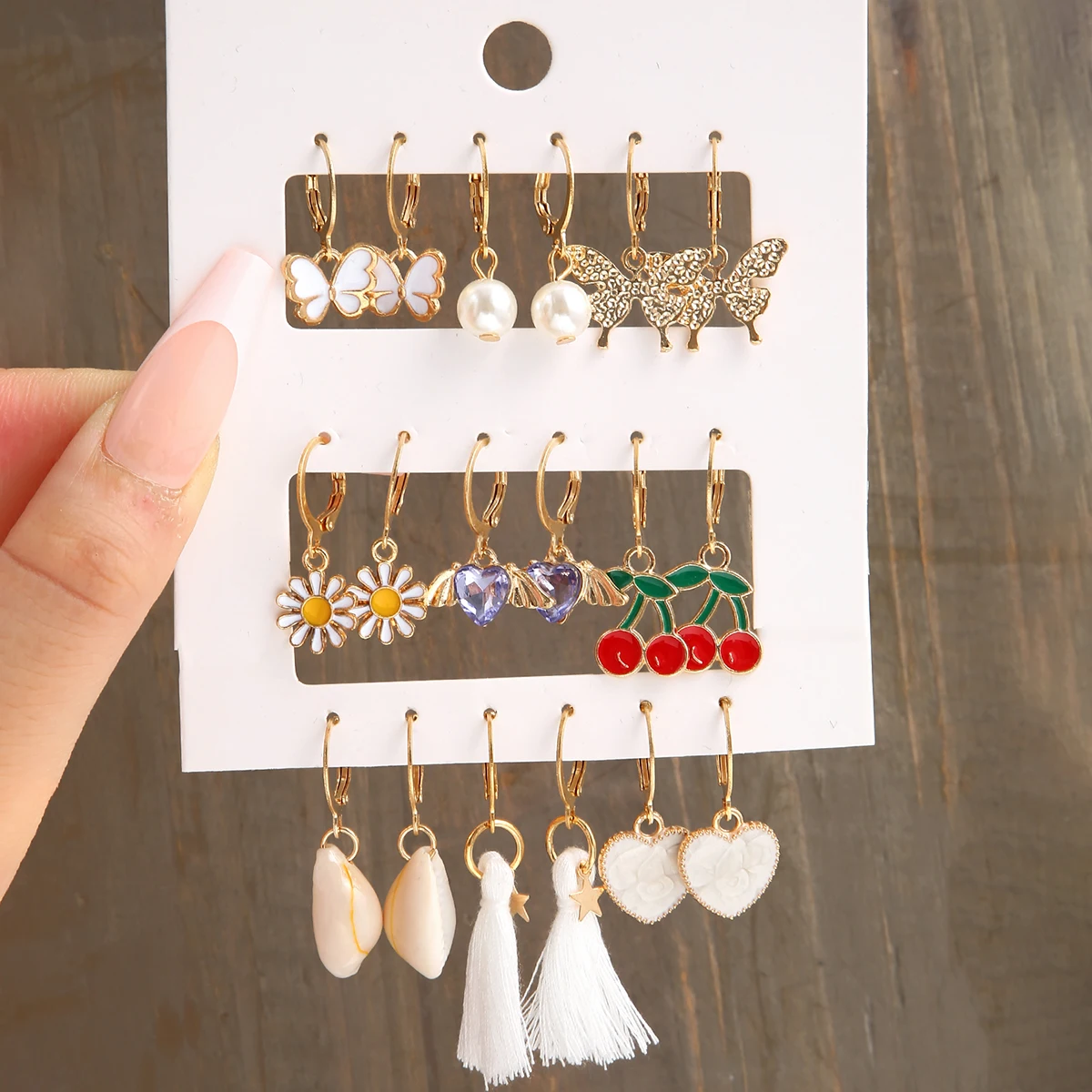 Trendy Gold Metal Earrings Set for Women Fashion Geometric Pearl Circle Drop Earrings 2022 Trend Set of Earrings Jewelry