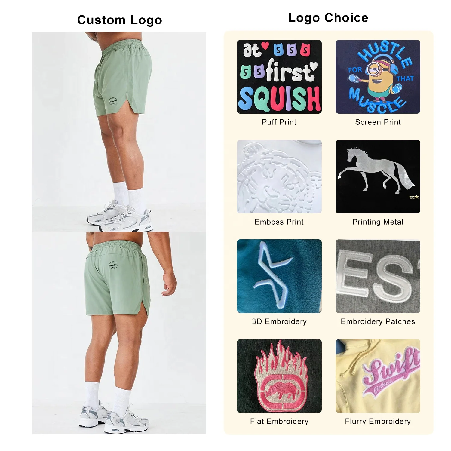 JL1120B Mens Shorts Breathable Workout Gym Athletic Shorts Woven Quick Dry Fitness Sporty Running Shorts High Split for Men