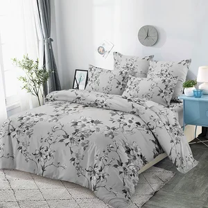 Hotel Collection Custom Bedding Set Quality King Size Duvet Cover with Plain Printing Flowers Plants Pattern Comforter
