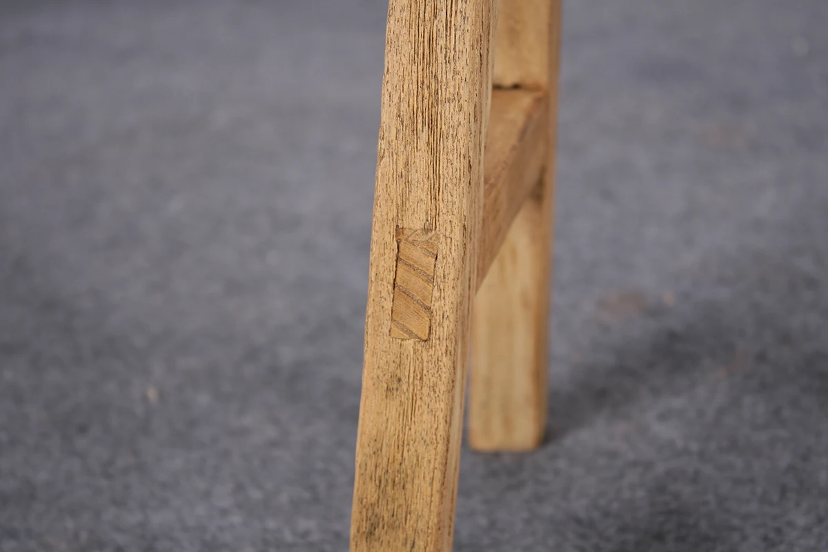 Antique Vintage Recycled  Rustic Reproduction Elm Wood Stool for Living Room Furniture