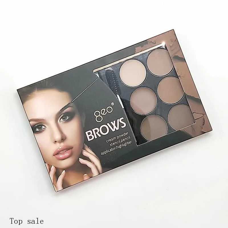 Professional 6 Color Eyebrow Powder Make up Palette Brow Pencil Makeup Kits