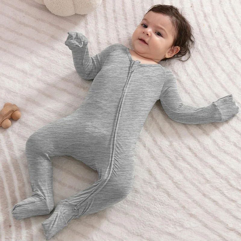 Factory Bamboo Clothes Custom Print Infant Pajamas Soft Breathable Baby