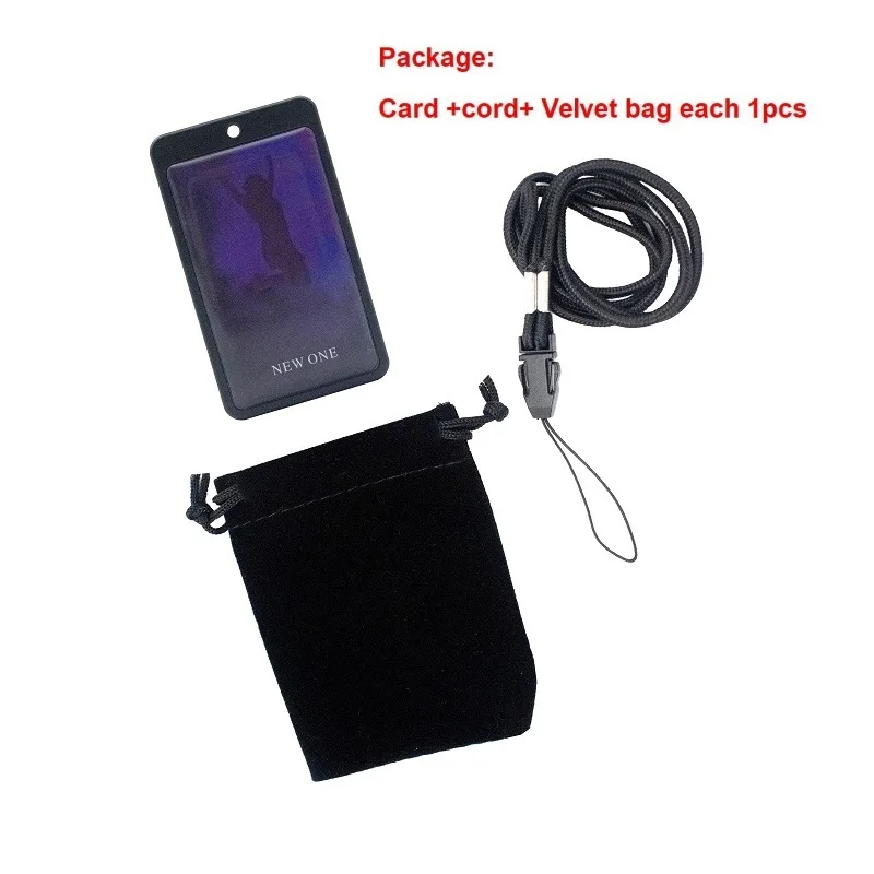 Terahertz Chip New Me Card with Bag Cord Negative Ions Card Bio Energy Quantum Terahertz Energy Nume Card