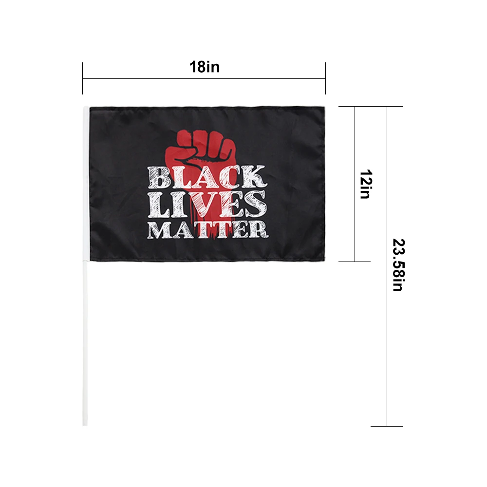 Cheap Custom Design Polyester Sublimation Print Black Lives Matter Hand Juneteenth Flag With Plastic Pole