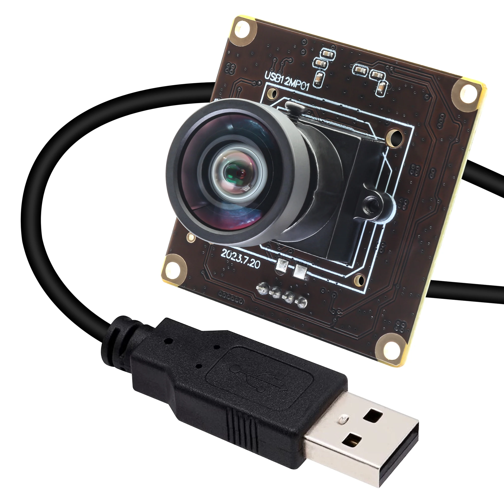 ELP 12MP USB Camera Module Free Driver 1080P 120fps No Distortion