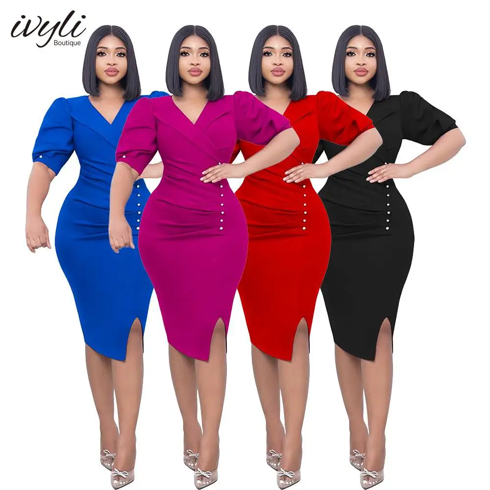 Wholesale Plus Size Career Official Dressesfor Ladies Women Office Wear ...