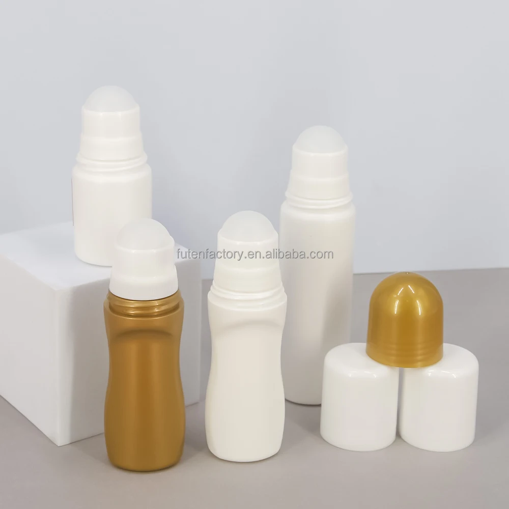 Empty Refillable Roll On Plastic Bottle With Roll Ball For Deodorant