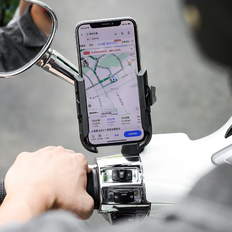 SMNU F1 serijos elektros dviračio vairaro reguliuojamas dvipusis TPU transporto priemonės ir motociklo telefono laikiklis, lankstus ir naujas 2023 m.