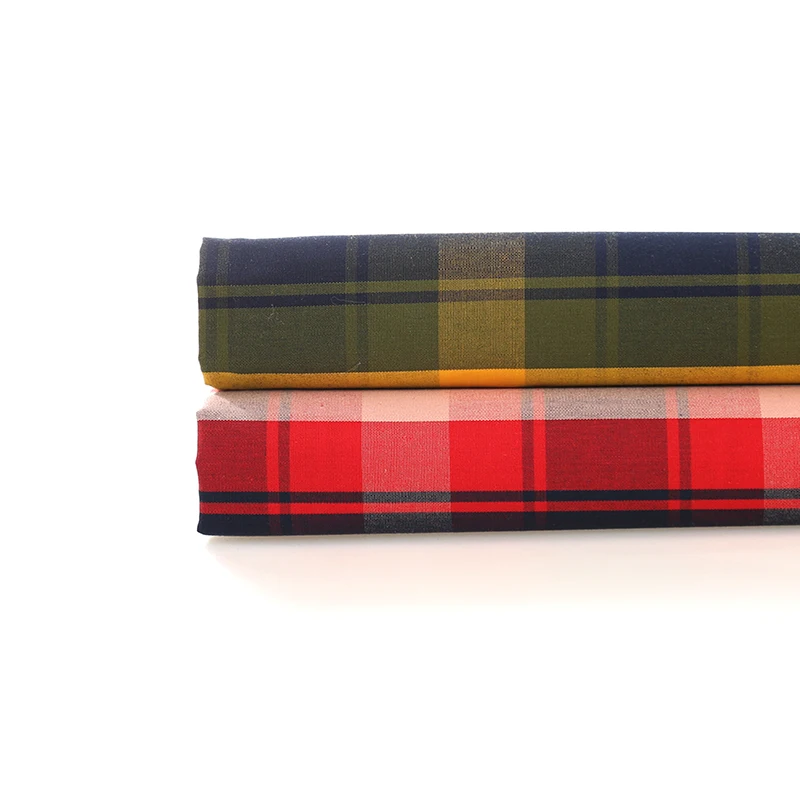 Лидер продаж 100 хлопчатобумажная пряжа крашенная клетчатая Поплиновая ткань для мужских рубашек