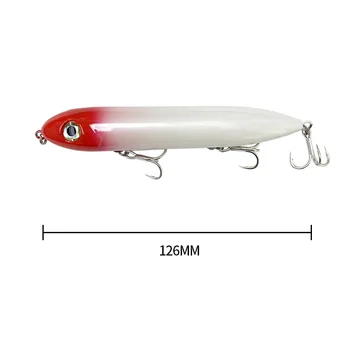Surface Pencil Lure Stainless Steel 126mm/26g Long-Casting Saltwater Fishing Bait for Snakehead Floating Bionic Artificial Hooks – Pencil – view 2