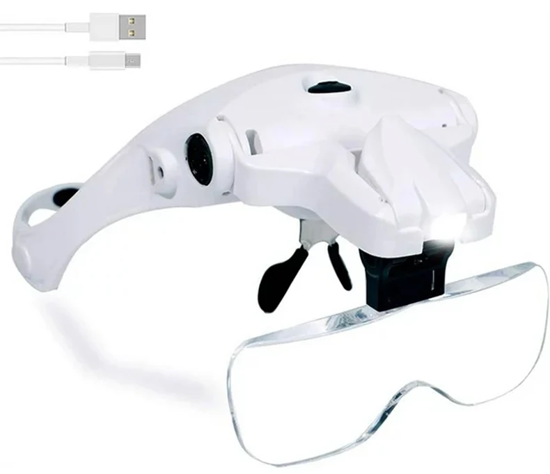 9892B2 Head-wearing Glasses-type Magnifying Glass Reading