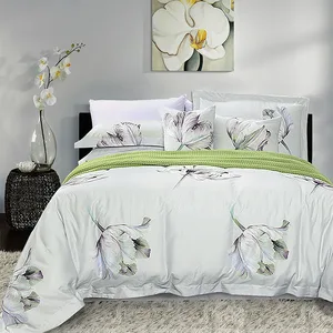 Fitted Bedsheets With Pillowcase Sets Cotton Fabric Bedding Bed Linen Botanical Patterns Quilt Cover Set