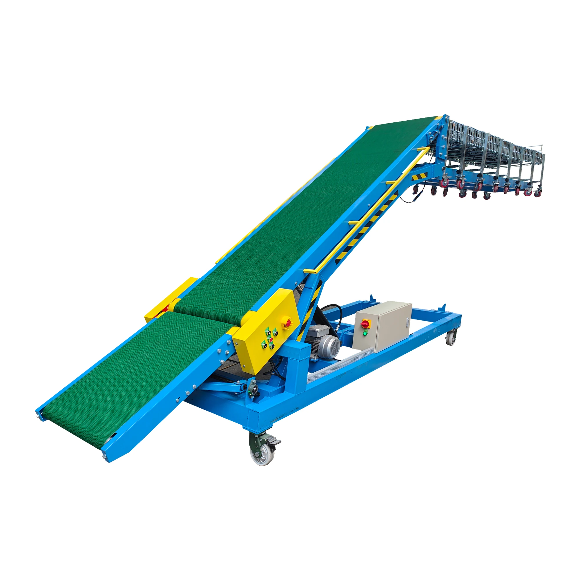Mobile Belt Conveyor System Vehicle Loading and Unloading Conveyor Equipment for Carton Box Packages Transporting