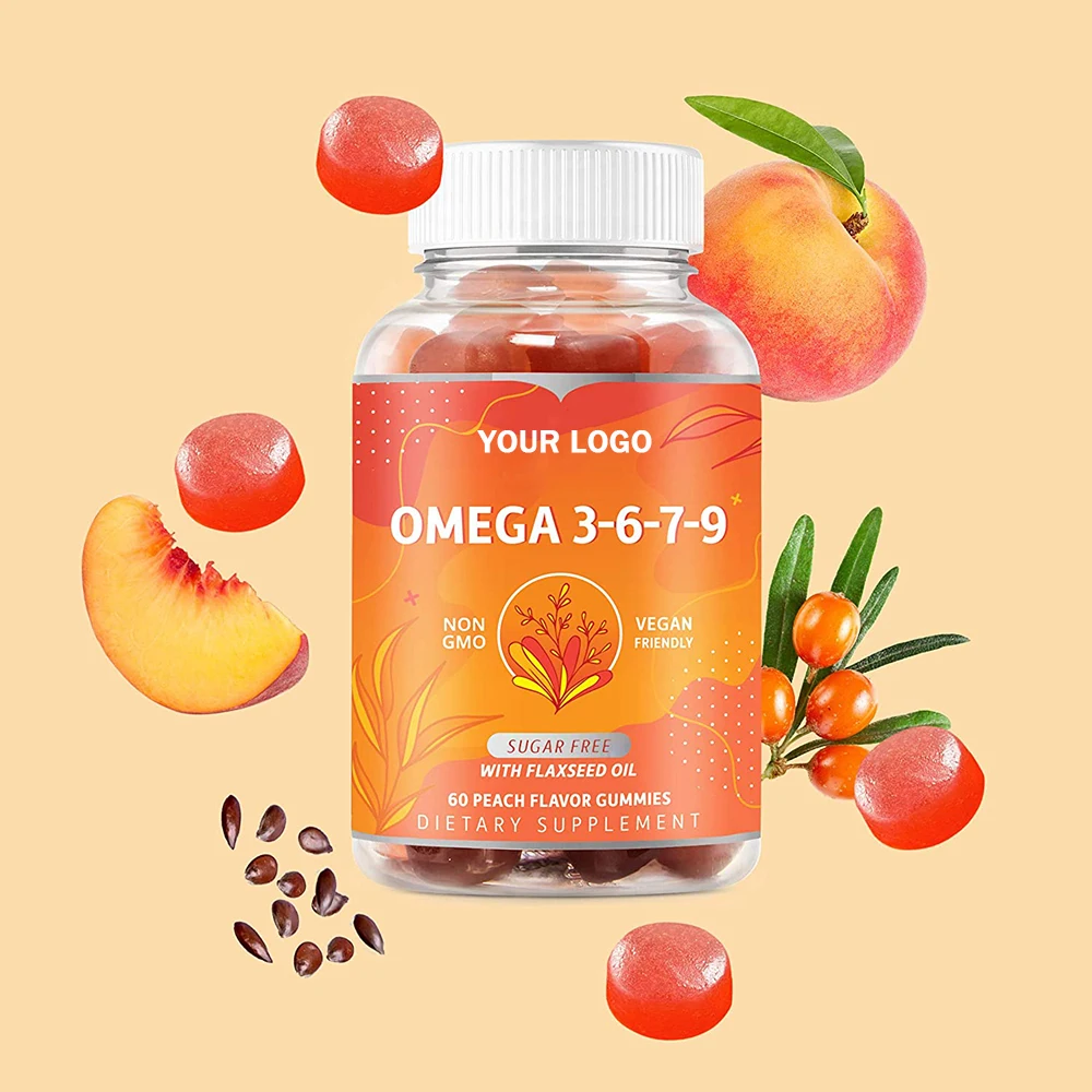 Organic Omega 3 Gummies With Omegas 6 7 9 Dha & Epa Supports Brain