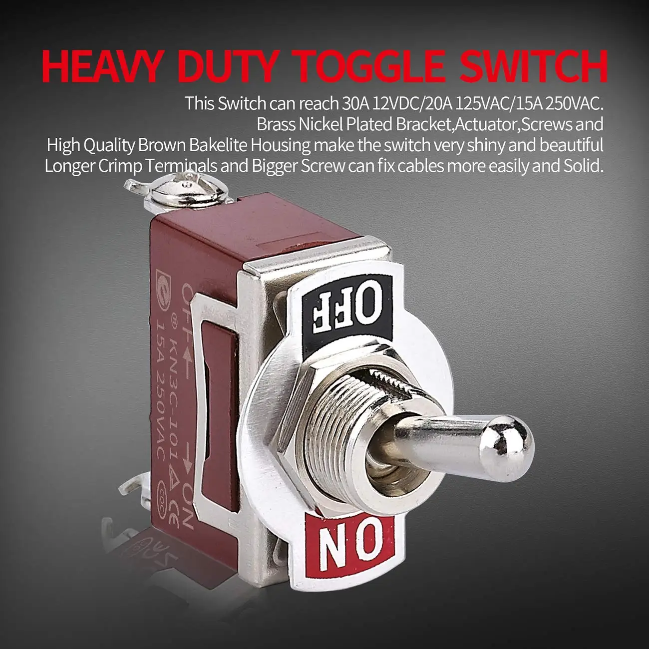 2-Pack Waterproof Toggle Switches – 12V 30A ON/Off SPST Switches For Cars, Boats, DIY Projects