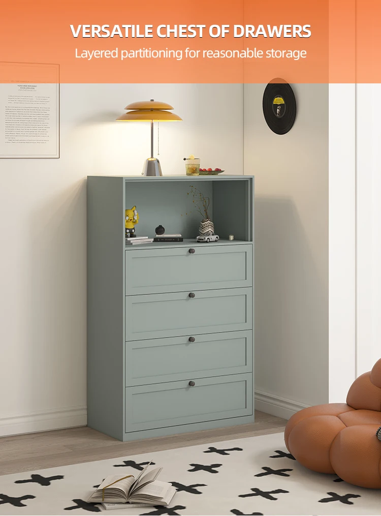 Metal 4-Drawer  Lateral Cabinet - Quick Assembly, Suitable for Bedroom, Living Room, Etc. manufacture