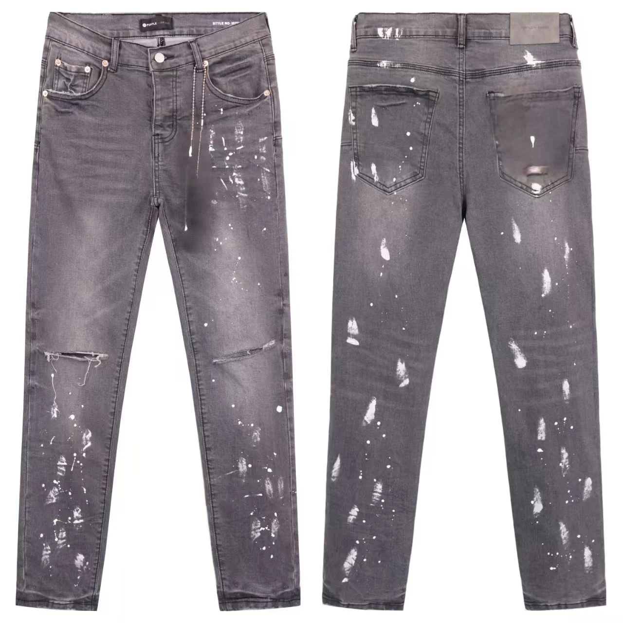 60 Styles Brand Men's Denim Pants Mid Waist Straight Casual Jeans