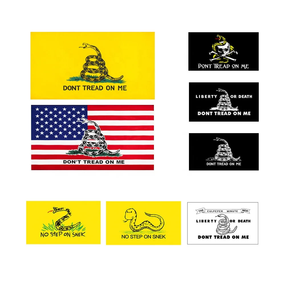 Pack Mayorista 3x5 Pies (90x150cm) Bandera Americana EE.UU. + Bandera Gadsden "Don't Tread On Me" | 2 Unidades | Trade Winds