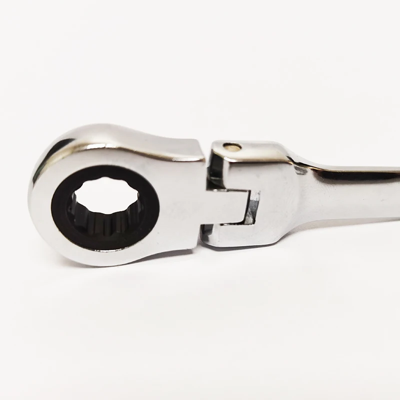 10mm Ratcheting Wrench Keychain Portable Adjustable Silver Black