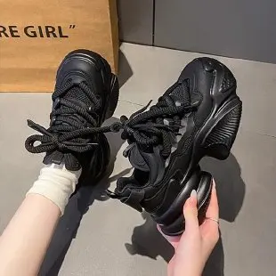 Wholesale Fashion Trend Comfortable Versatile Casual Lace up Height Increasing Platform Shoes Women Sport Shoes