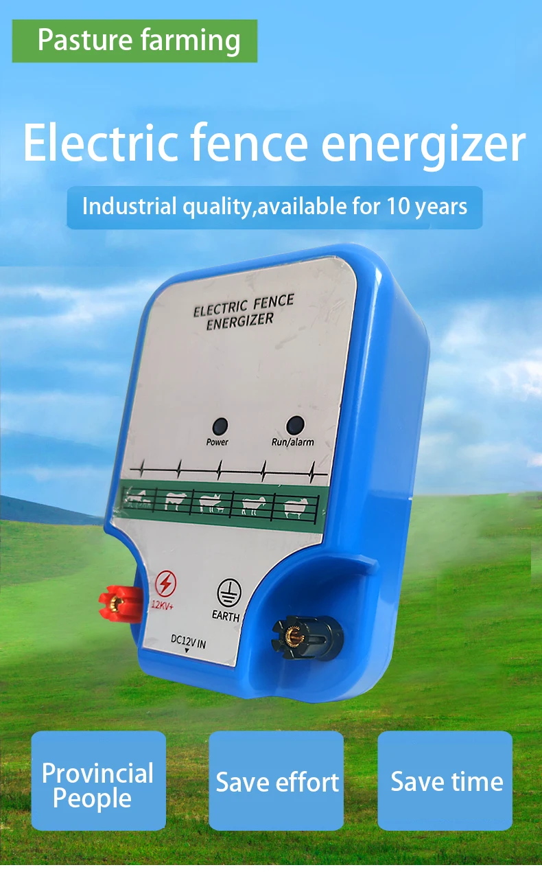 Electric Fence Energizer Can Use 12v Solar Powered Cattle,Horse,Sheep
