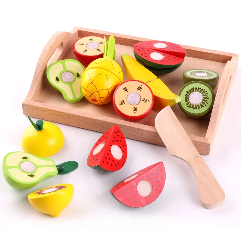 wooden cutting vegetable toys