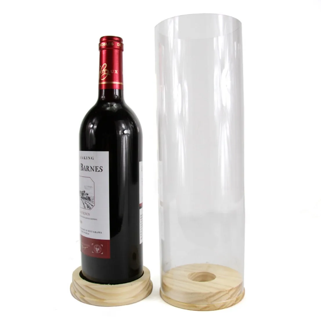 Xinkeda Factory Supply Custom Wine Transparent Round Packaging Gift Box Single Red Wine Display
